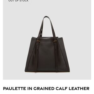 Paulette Grained Calf Leather Bag - chocolate brown